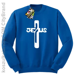 JEZUS w Krzyżu Symbol Vector - Bluza STANDARD - Niebieski