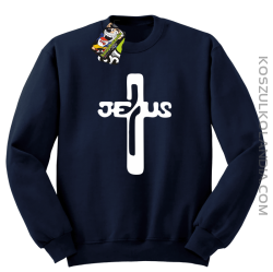 JEZUS w Krzyżu Symbol Vector - Bluza STANDARD - Granatowy