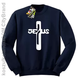 JEZUS w Krzyżu Symbol Vector - Bluza STANDARD - Granatowy