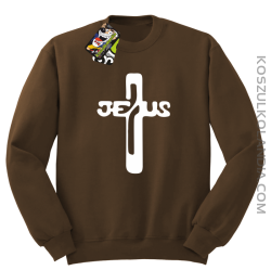 JEZUS w Krzyżu Symbol Vector - Bluza STANDARD - Brązowy