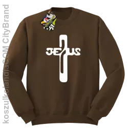 JEZUS w Krzyżu Symbol Vector - Bluza STANDARD - Brązowy