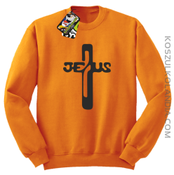 JEZUS w Krzyżu Symbol Vector - Bluza STANDARD - Pomarańczowy