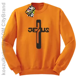 JEZUS w Krzyżu Symbol Vector - Bluza STANDARD - Pomarańczowy