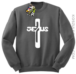 JEZUS w Krzyżu Symbol Vector - Bluza STANDARD - Szary