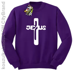 JEZUS w Krzyżu Symbol Vector - Bluza STANDARD - Fioletowy