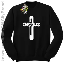 JEZUS w Krzyżu Symbol Vector - Bluza STANDARD - Czarny