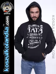 Jestem Tatą z tatuażami - Bluza męska z kapturem granat black sewatshirt with hooded