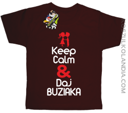 Keep Calm & Daj Buziaka - Koszulka Dziecięca - Brązowy