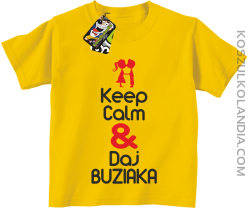 Keep Calm & Daj Buziaka - Koszulka Dziecięca - Żółty