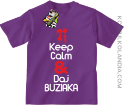 Keep Calm & Daj Buziaka - Koszulka Dziecięca - Fioletowy