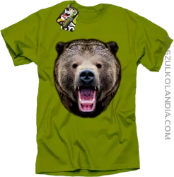 Miś Grizzly Real Foto - Koszulka Męska - Kiwi