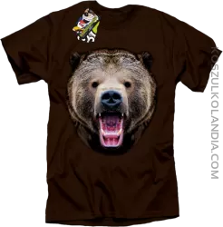 Miś Grizzly Real Foto - Koszulka Męska - Brązowy