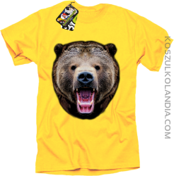 Miś Grizzly Real Foto - Koszulka Męska- Żółty