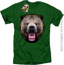 Miś Grizzly Real Foto - Koszulka Męska - Zielony