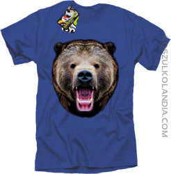 Miś Grizzly Real Foto - Koszulka Męska - Niebieski