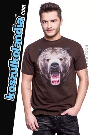 Miś Grizzly Real Foto - Koszulka Męska z niedźwiedziem