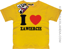 I love Zawiercie - koszulka dla dziecka - żółty