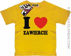 I love Zawiercie - koszulka dla dziecka - żółty