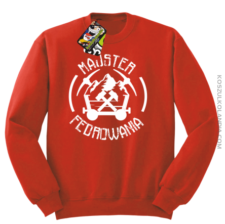 Majster fedrowania - Bluza męska standard bez kaptura czerwona 