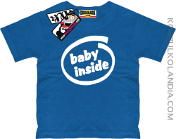 Baby inside - zabawna koszulka dziecięca - niebieski
