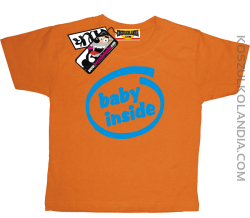 Baby inside - zabawna koszulka dziecięca - pomarańczowy