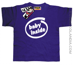 Baby inside - zabawna koszulka dziecięca - fioletowy
