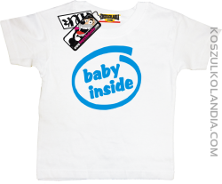 Baby inside - zabawna koszulka dziecięca - biały
