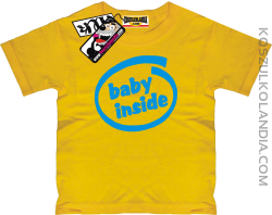 Baby inside - zabawna koszulka dziecięca - żółty