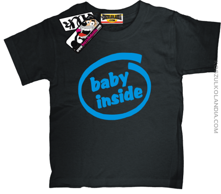 Baby inside - zabawna koszulka dziecięca- czarny
