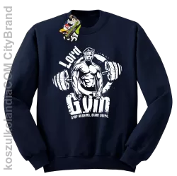 LORD Gym Stop wishing Start Doing - Bluza męska standard bez kaptura granat