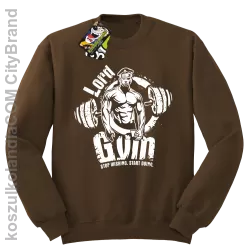 LORD Gym Stop wishing Start Doing - Bluza męska standard bez kaptura brąz 