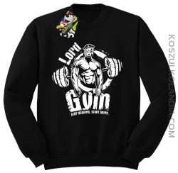 LORD Gym Stop wishing Start Doing - Bluza męska standard bez kaptura czarna 