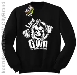 LORD Gym Stop wishing Start Doing - Bluza męska standard bez kaptura czarna 