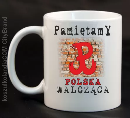 POLSKA WALCZĄCA ŚCIANA-Kubek ceramiczny biały