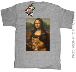 Mona Lisa z kotem - Koszulka dziecięca melanż 