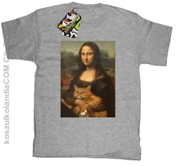 Mona Lisa z kotem - Koszulka dziecięca melanż 