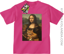 Mona Lisa z kotem - Koszulka dziecięca fuchsia 