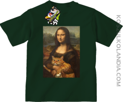 Mona Lisa z kotem - Koszulka dziecięca butelkowa 