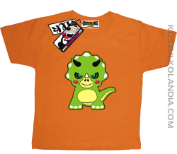 Zezłoszczony Triceratoperek - koszulka dziecięca - pomarańczowy