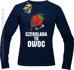 Czekolada to owoc -  Longsleeve męski granatowy