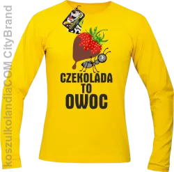 Czekolada to owoc -  Longsleeve męski żółty 