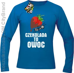 Czekolada to owoc -  Longsleeve męski niebieska 