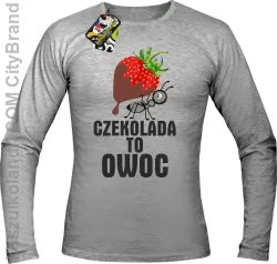 Czekolada to owoc -  Longsleeve męski melanż 