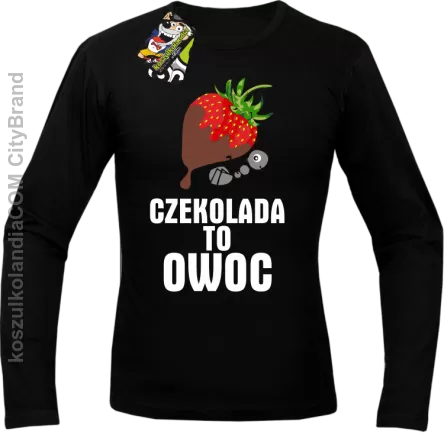 Czekolada to owoc -  Longsleeve męski czarny 