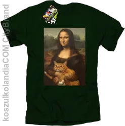 Mona Lisa z kotem - koszulka męska butelkowa 