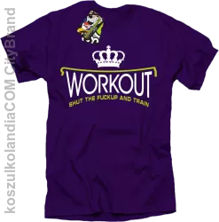 Workout shut the FUCKUP and train - Koszulka męska fiolet 