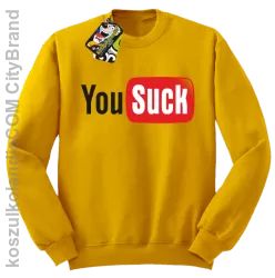 YOUSUCK ale Parody YT - Bluza męska standard bez kaptura żółta 