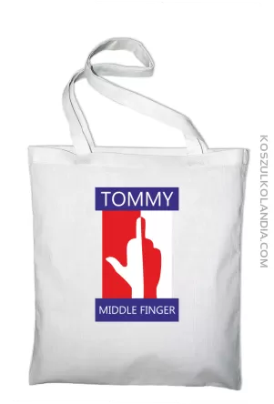 Tommy Middle Finger - Torba EKO biała 