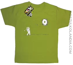 ﻿Astro Golfista na księżycu - koszulka dziecięca kiwi 