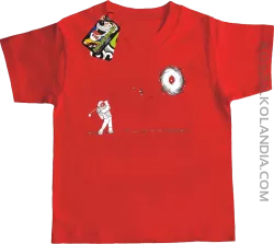 ﻿Astro Golfista na księżycu - koszulka dziecięca czerwona 